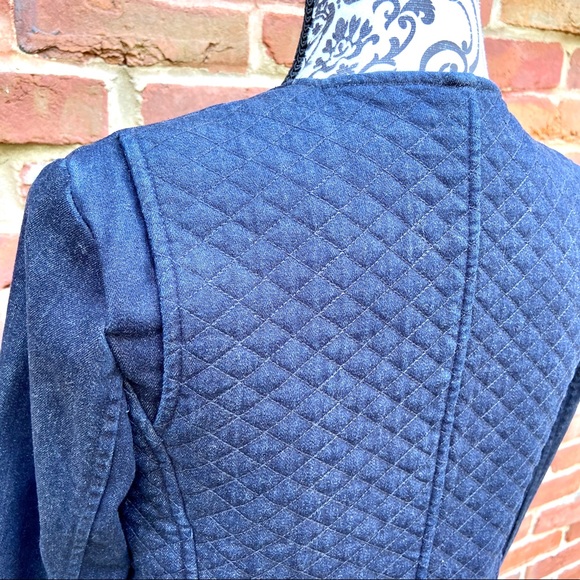 GENERATION LOVE Deep Blue Quilted Zip Moto Jacket - Picture 7 of 8